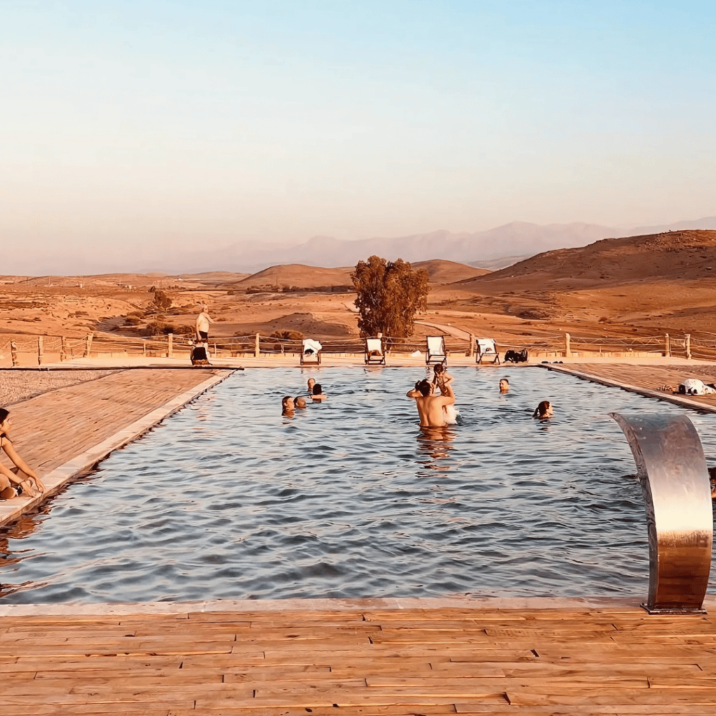 peaceful camel trek at sunset